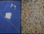 （左）纽约市 - 艺术的大都会 - 琼·米罗（JoanMiró）的马戏团马（右）杰克逊·波洛克（Jackson Pollock），白光，1954年（Att。SharonMollerus）